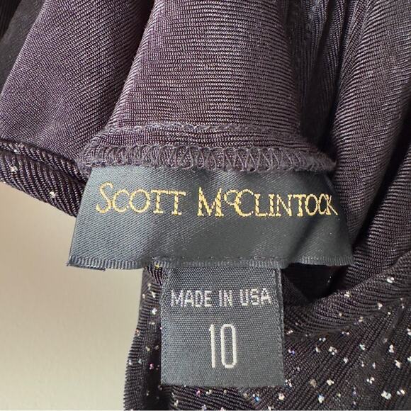 Vintage Scott McClintock Colorful Glitter Maxi Dress party spaghetti strap black - Picture 7 of 9